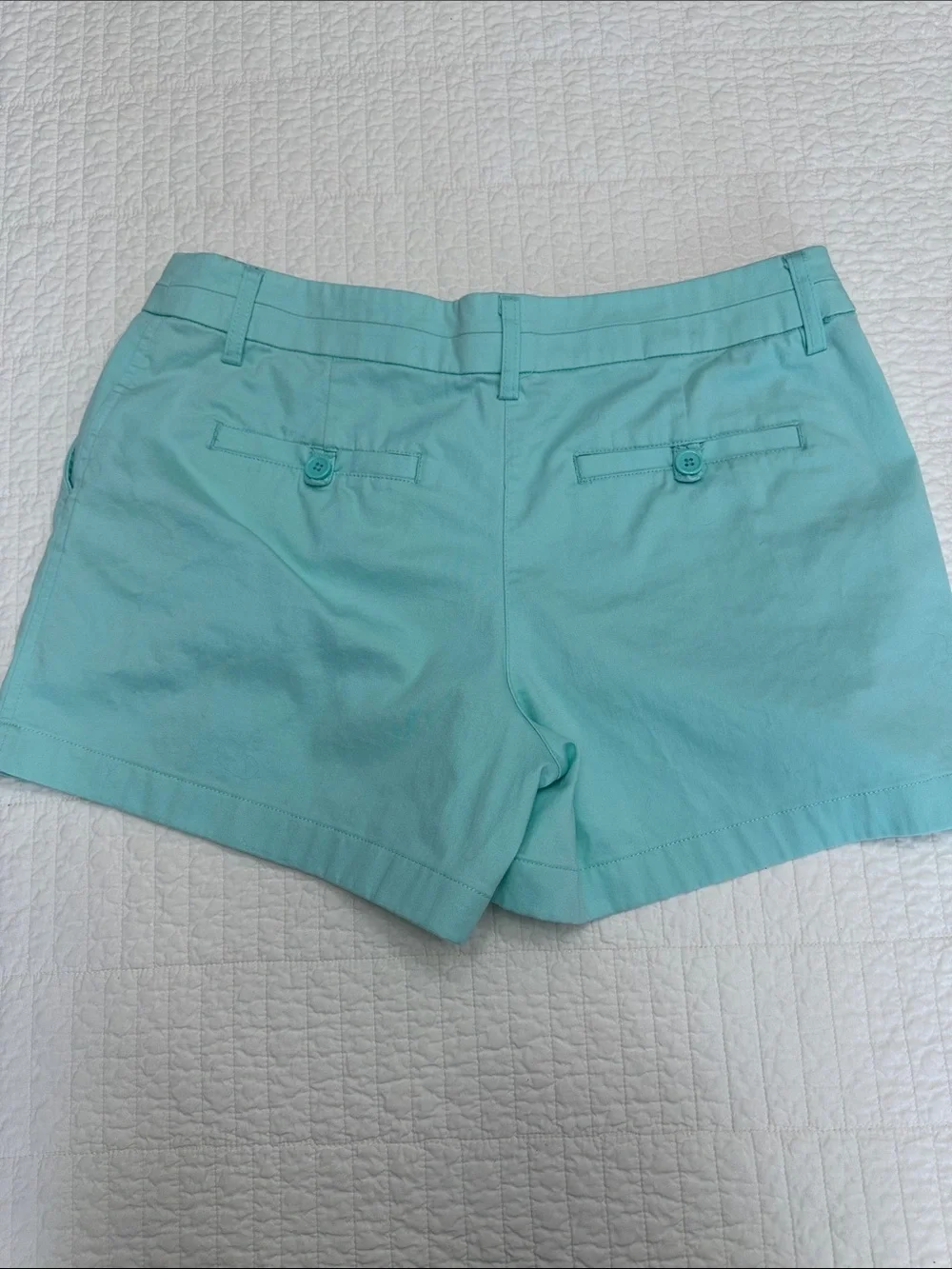 Cambridge Dry Goods Aqua Chino Shorts size 8 cotton stretch blend EUC